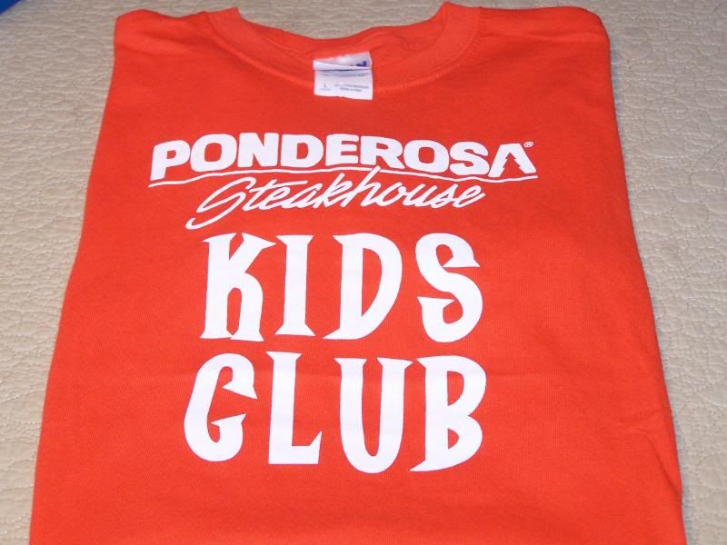 PONDEROSA STEAKHOUSE   Kids Club T Shirt Youth LG New  