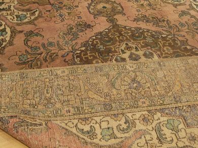 10x13 Handmade Antique Persian Tabriz Heriz Rug # 2176  