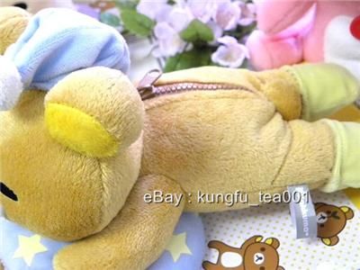 SanX Rilakkuma Relax Bear Lie on Pillow Doll Plush 7.5  