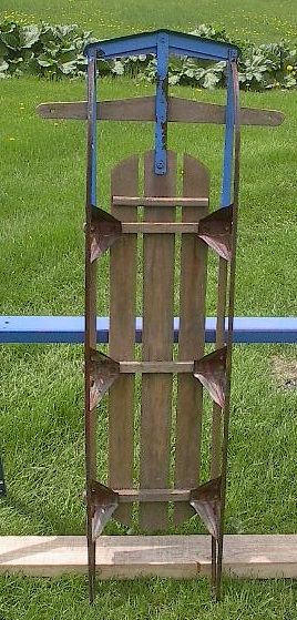 VINTAGE Wooden Snow Toboggan FLYER Sled GREAT  