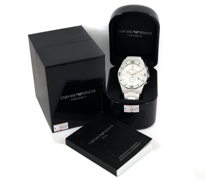 New* Ladies Emporio Armani Mens Watch AR1424 Quartz White  