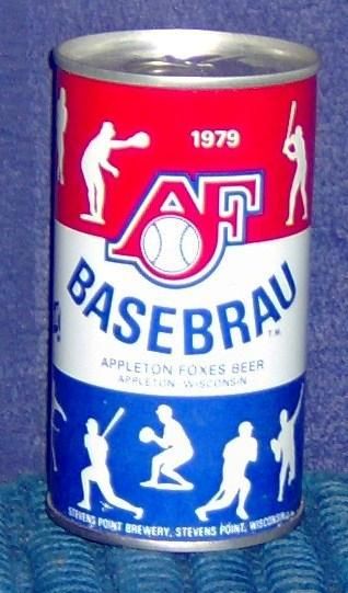 TIN 1979 BASEBRAU RED BLUE 12/oz BEER CAN PULL TAB  