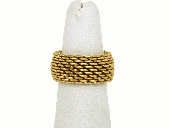 DESIGNER TIFFANY & CO. 18K WOVEN MESH STYLE BAND RING  