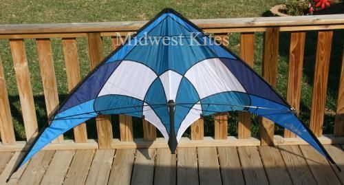 Alpha + Blue Sport Stunt Kite NEW RTF Free US Shipping  