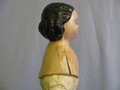 16 Circa 1800s Papier Mache Milliners Model Brown eyes, Sausage 