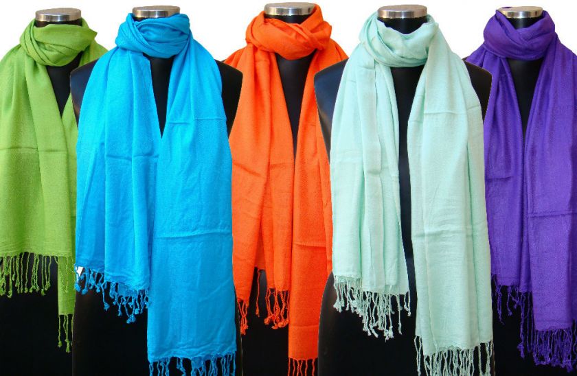 Pashmina Scarves Wholesale Lot   Set of 200 Pcs  Colors  