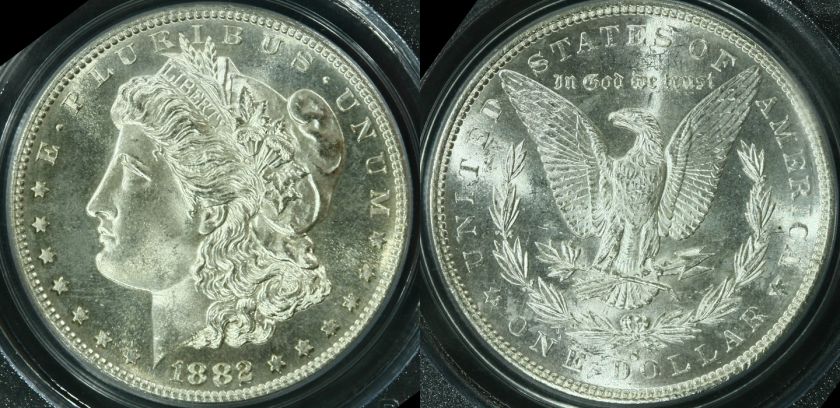 1882 S $1 Morgan Dollar PCGS MS64 Very PQ for Grade  