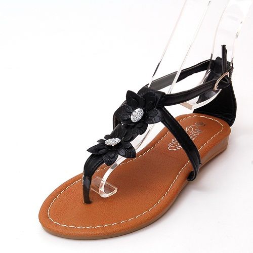   Toddler Sandals Flats Shoes Floral Ankle Strap Flip Flops Thongs