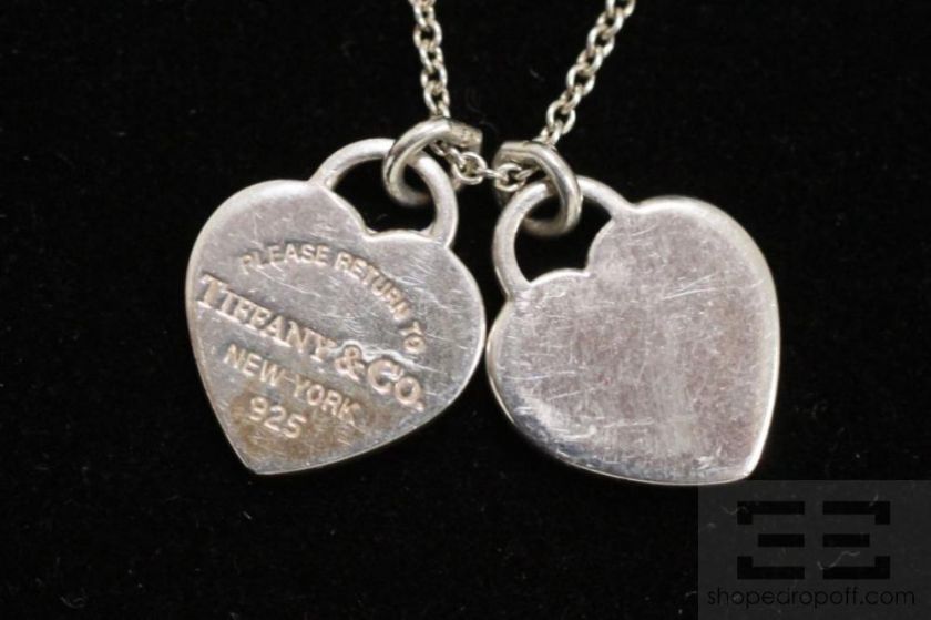   Co. Sterling Silver Return to Tiffany Mini Double Heart Tag Necklace
