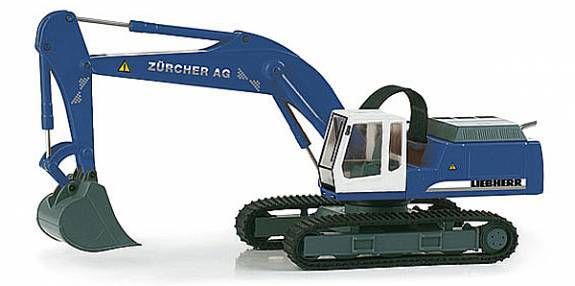 Herpa Liebherr Excavator 954 Zuercher Blue 1/87 #157452  