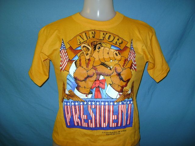 vtg NEW NOS ALF FOR PRESIDENT 80S TV SHOW t shirt YS  