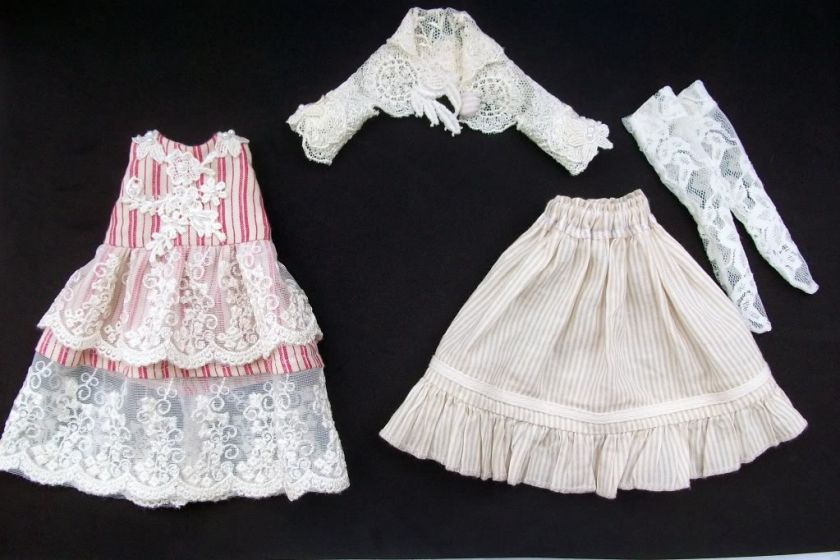 KAYE WIGGS YO SD CINNAMON TINIES VINTAGE LACE DRESS HOLIDAY SET OUTFIT 