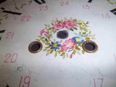 Antique Round Dial Hand Painted With Military Time  