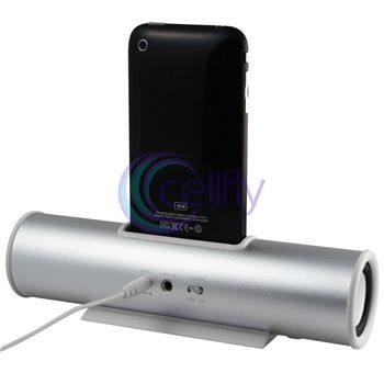 Silver Tube Speaker Dock Accessory For Apple iPod Touch 2G 2nd 3G 3rd 