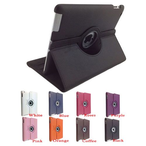 The New iPad 3 360° Rotating Magnetic PU Leather Case Smart Cover 