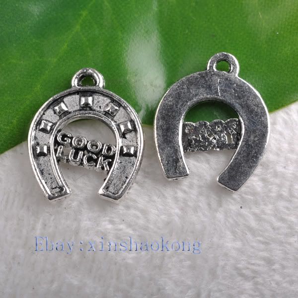 FREE SHIP 100pcs Beautiful Tibetan Silver Good Luck Charms KP7620 17mm 