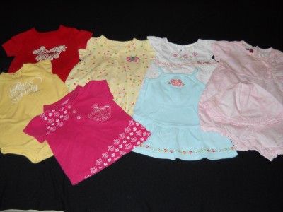 USED BABY GIRL 0 6 6 6 9 9 6 12 MONTHS CLOTHES LOT CARTERS GAP 