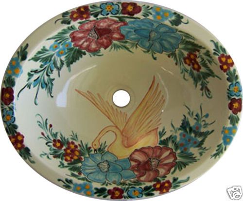 168 Handpainted Drop in Sink Mexican Ceramic 17x14  