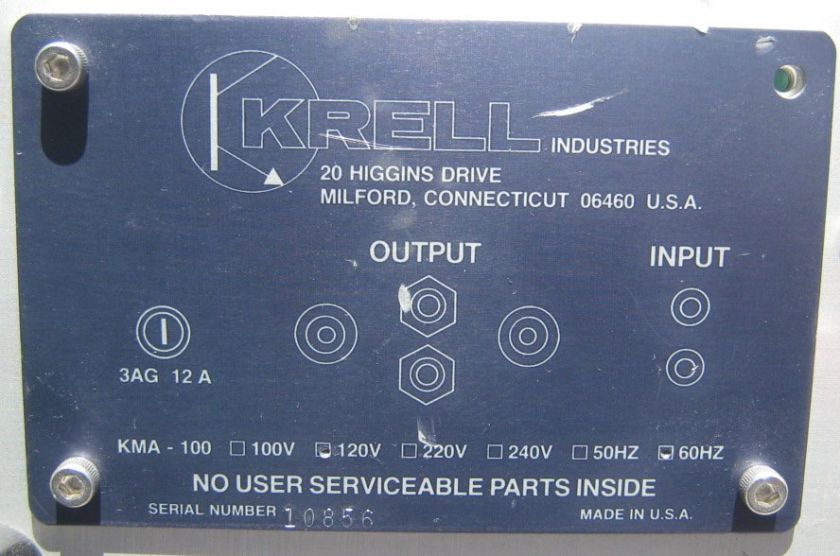 Krell Model KMA 100 MKII Mono Block Amplifiers   PAIR KMA 100MKII 