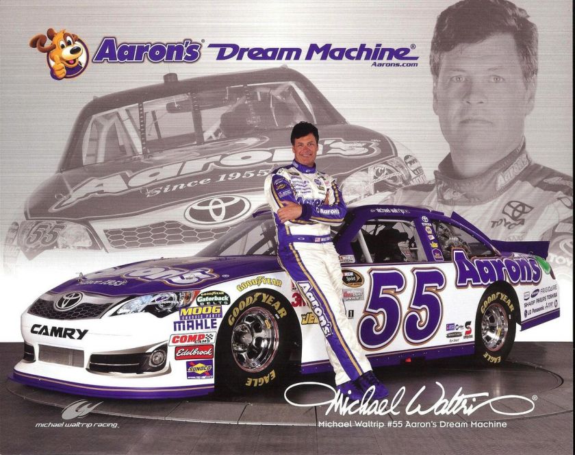 2012 Michael Waltrip #55 Aarons sponsor NASCAR Postcard  