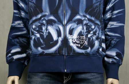 ED Hardy Mens FOILED Platinum beautiful Ghost Hoodie  