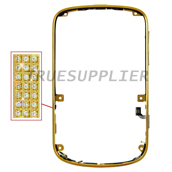 Blackberry Bold 9900 Diamond Bezel Faceplates Cover Housing Golden 