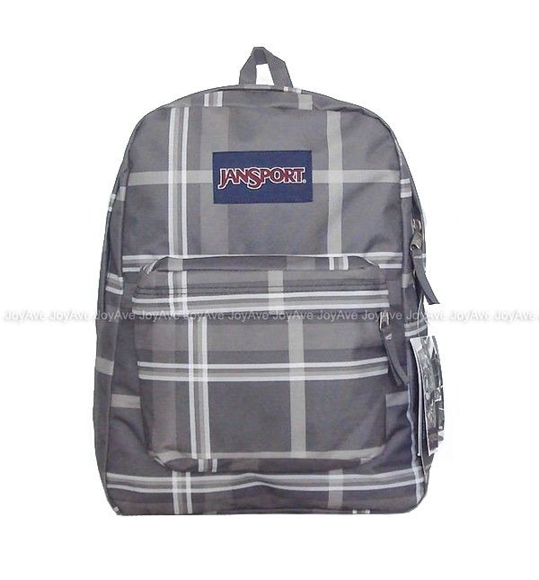 JANSPORT SUPERBREAK BACKPACK SCHOOL BAG   Gray Plaid ★  