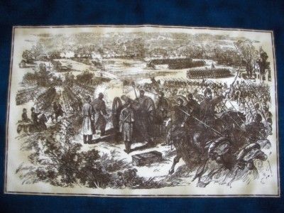 CIVIL WAR SCENES WALL HANGING, PILLOWS OR QUILT FABRIC PANEL