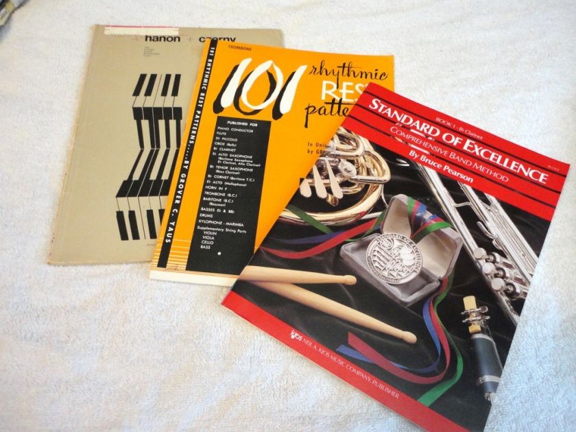 MUSIC BOOK LOT CLARINET TROMBONE PIANO RHYTHMIC METHODS  