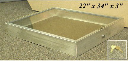   Aluminum Display Case 22 x 34 x 3/Display Civil War Relics & More