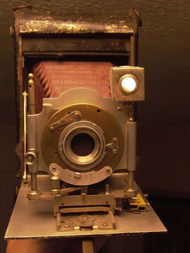   WWl Rare Huttig Lloyd 1907 Red Bellows Folding camera 116 film & Plate