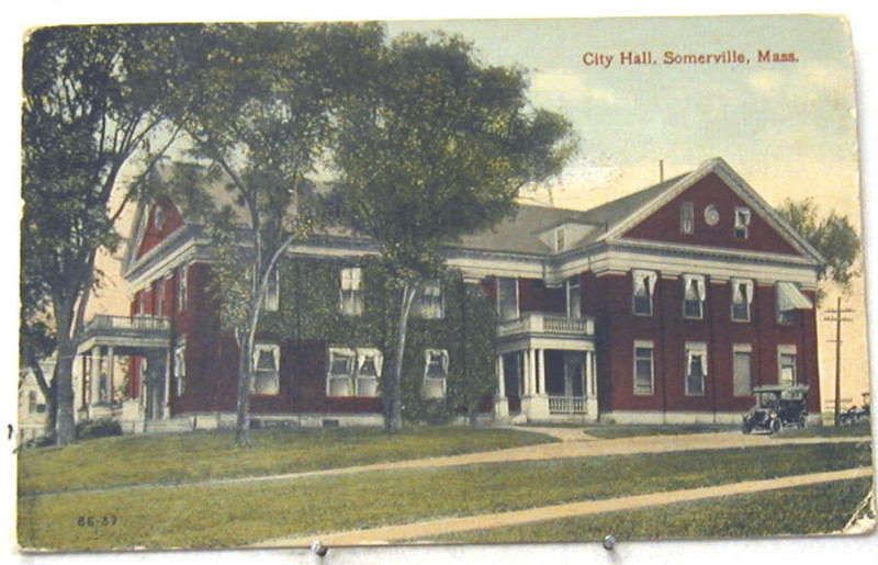 G1769 SOMERVILLE, MA. POSTCARD, CITY HALL  