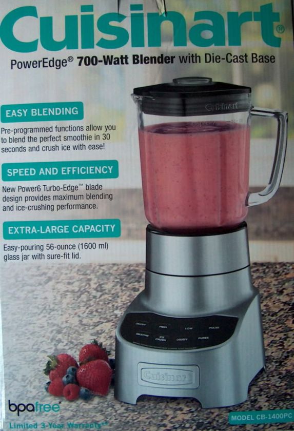   PowerEdge 700 Watt Blender XL Capacity 56oz Glass Jar CB 1400PC  