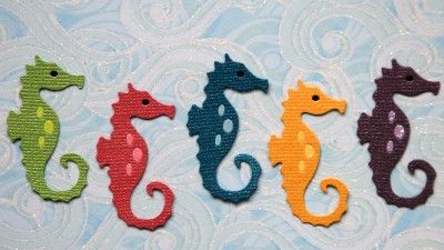 QUICKUTZ Sea Horse die cuts embellishments 5/set BLING  