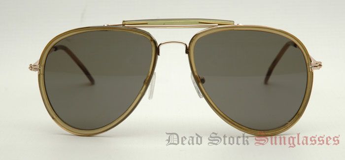 80s Vintage CABLE BAR AVIATOR Mens Sunglasses   GREEN  