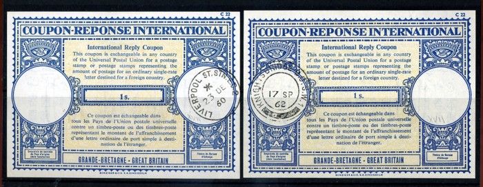 GREAT BRITAIN INTERNATIONAL REPLY COUPONS  