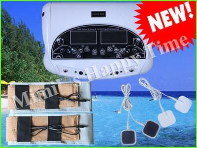 NEW DUAL LCD DETOX FOOT SPA w/ 2 FIR BELT & ACUPUNCTURE  