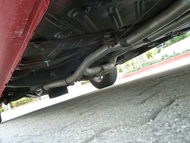 Clean California underside showing fitted dual exhaust