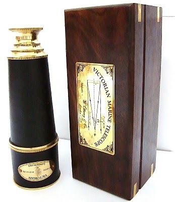 VICTORIAN MARINE BRASS TELESCOPE WITH BOX  W OTTWAY & CO. LTD LONDON 