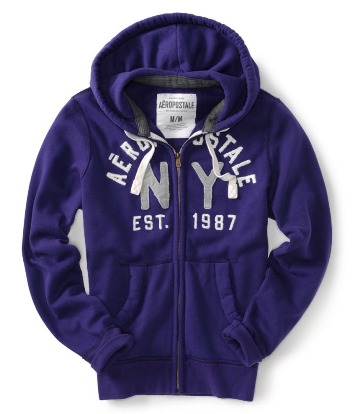 aeropostale mens aero ny87 full zip hoodie  