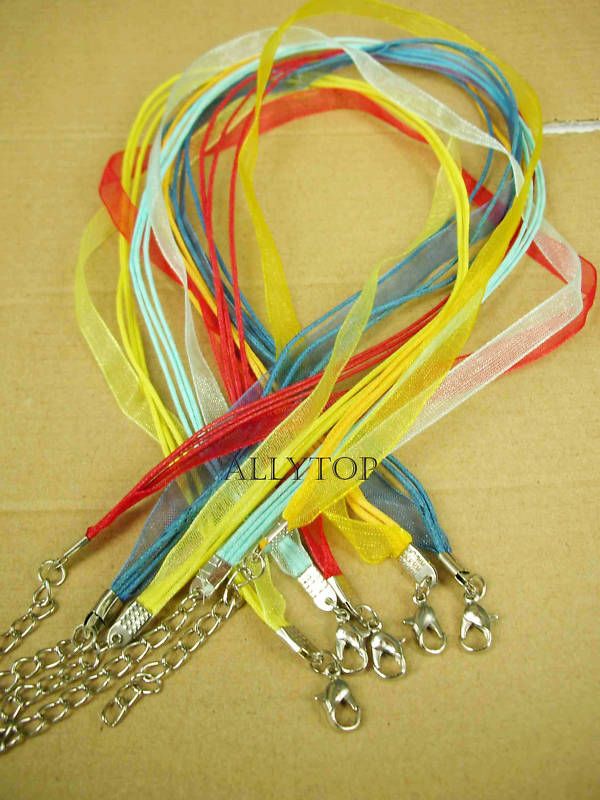 Cord String Wire 20pcs Ribbon Organza Mix Lobster Clasp  