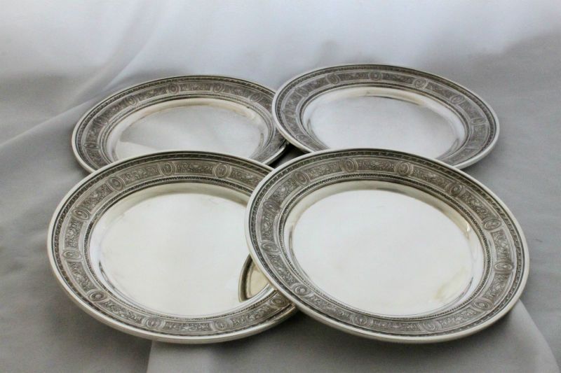 International Wedgwood Plates Sterling Silver Qty. 4 No monogram 