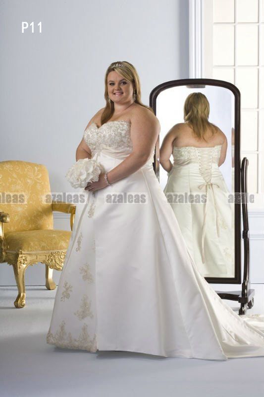 White/Ivory Sweetheart A Line Full Length Custom New Plus Size Wedding 