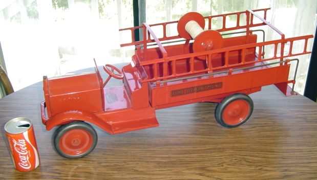   KEYSTONE PACKARD 1920S PRESSED STEEL PUMPER & LADDER FIRE TRUCK 28