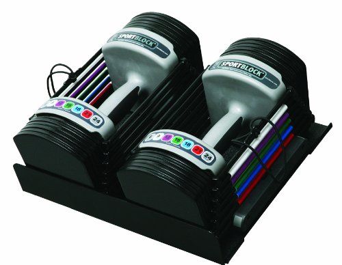 PowerBlock SportBlock 24 Adjustable 3 to 24 Pounds Per Dumbbell Set 