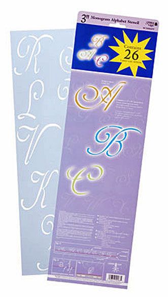 Stencil Template UPPERCASE ALPHABET LETTERS~3 MONOGRAM  