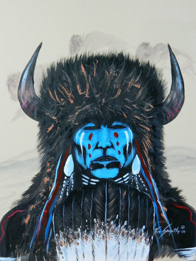 TIM SAUPITTY ORIGINAL PAINTING COMANCHE NATIVE AMERICAN  