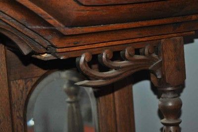 ANTIQUE ORNATE CARVED OAK SIDEBOARD/BUFFET W GARGOYLES  