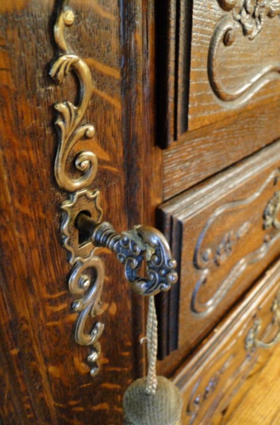 Antique FRENCH COUNTRY Buffet LOUIS XV SIDEBOARD Dark  