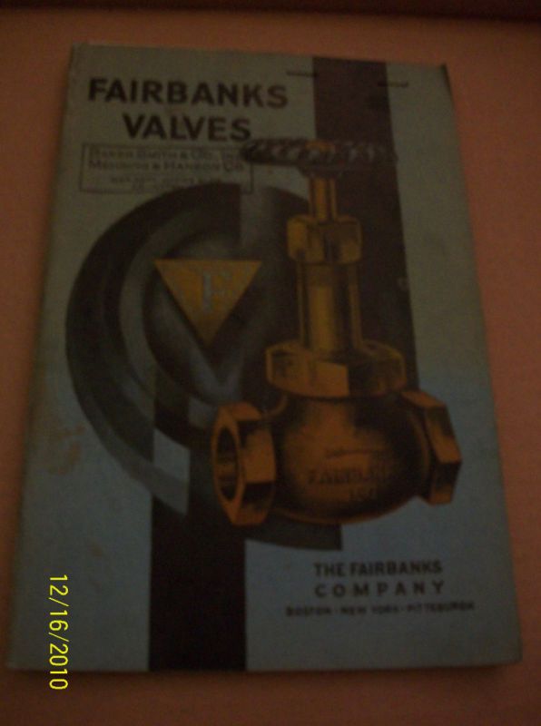 Vintage Rare Fairbanks Valves Catalog 1935  